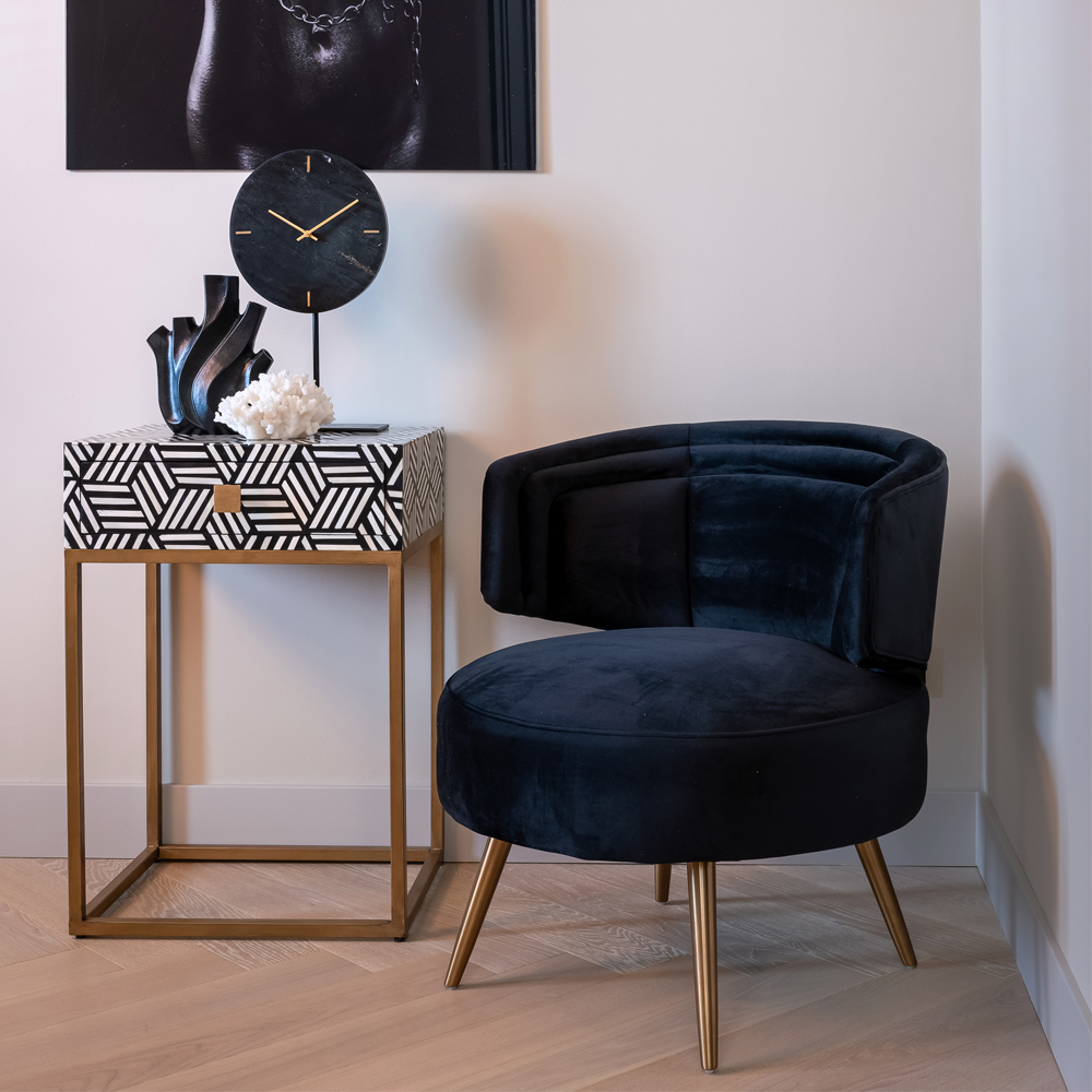 Modern Black Fabric Occasional Chair