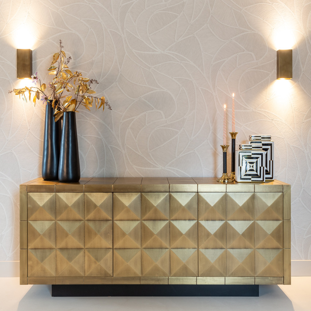 Metal And Gold Effect 3D Sideboard