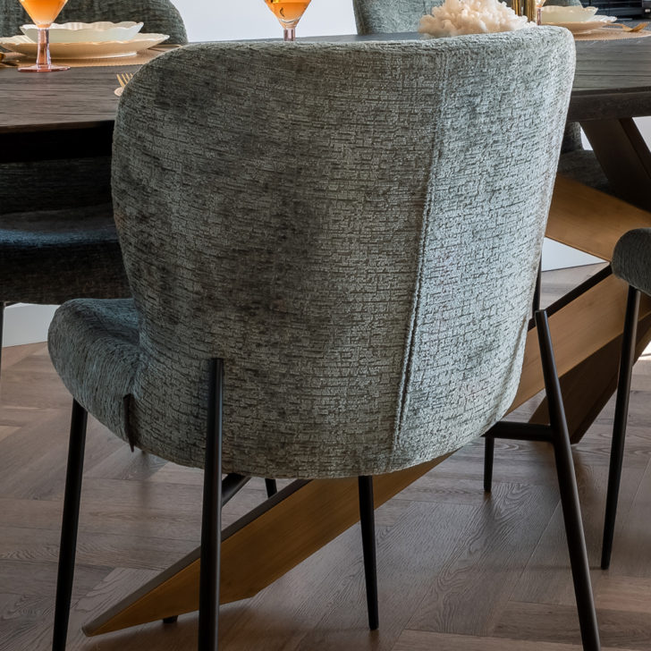 Modern Green Fabric Dining Chair