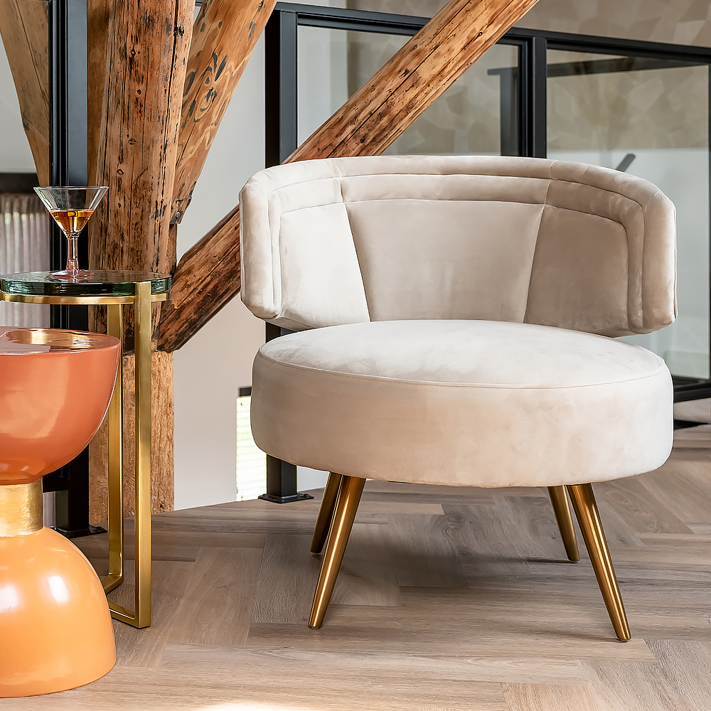 Modern Khaki Fabric Occasional Chair