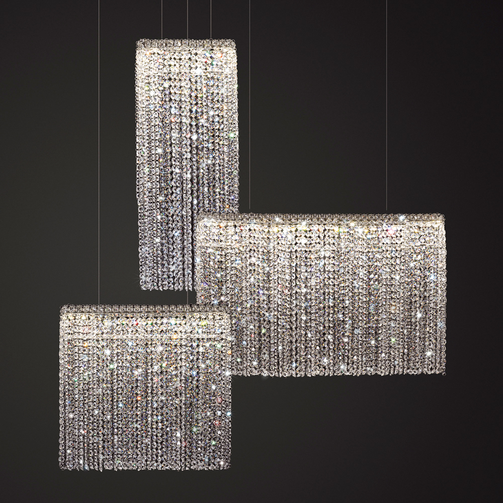 Luxury Narrow Cut Crystal Chandelier