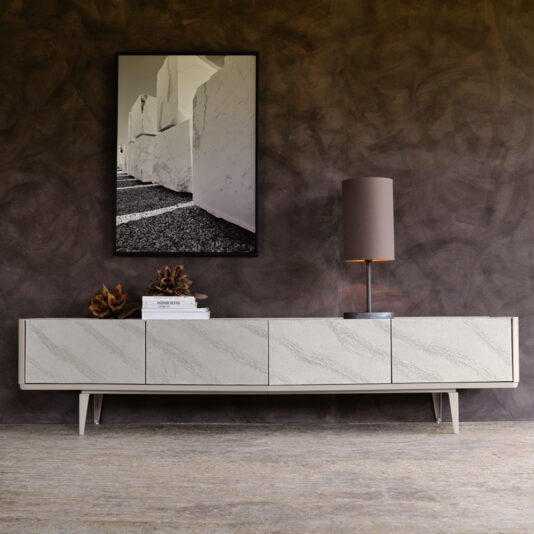 How to balance a room by Juliettes Interiors - modern low sideboard with drawers