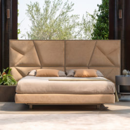 Modern Abstract Upholstered Bed - Juliettes Interiors