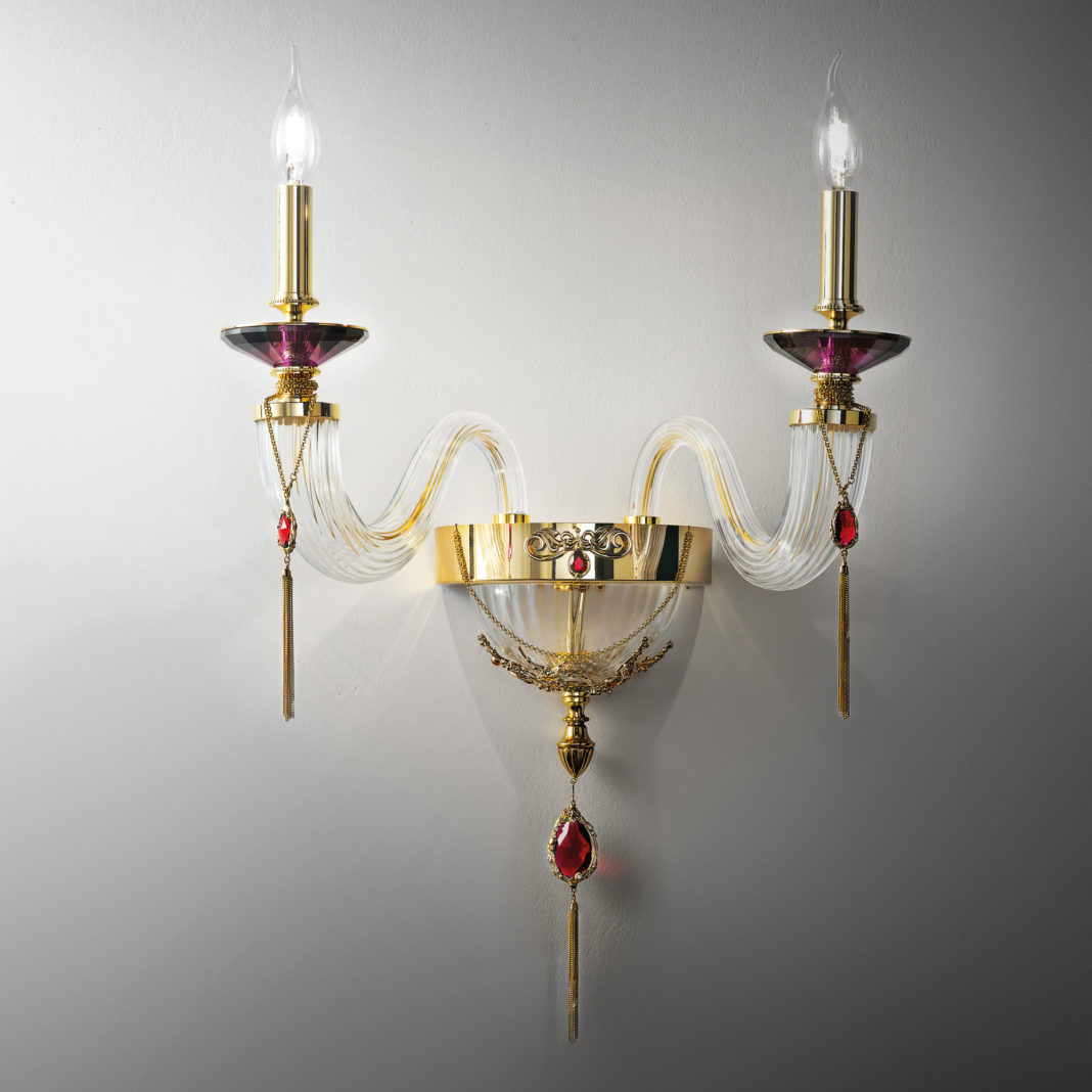 Double Candle Style Wall Light With Swarovski® Crystals
