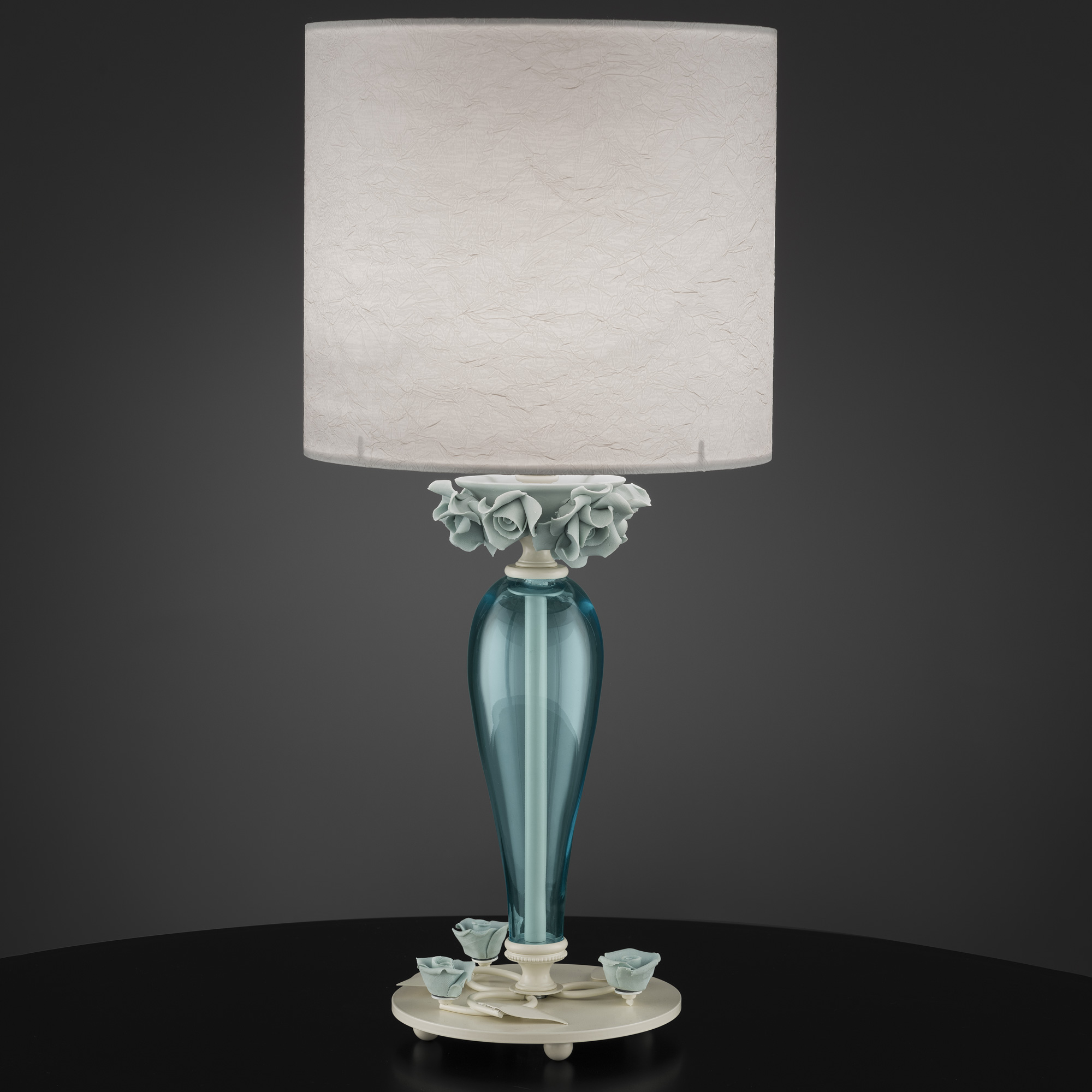 High End Porcelain Rose Table Lamp