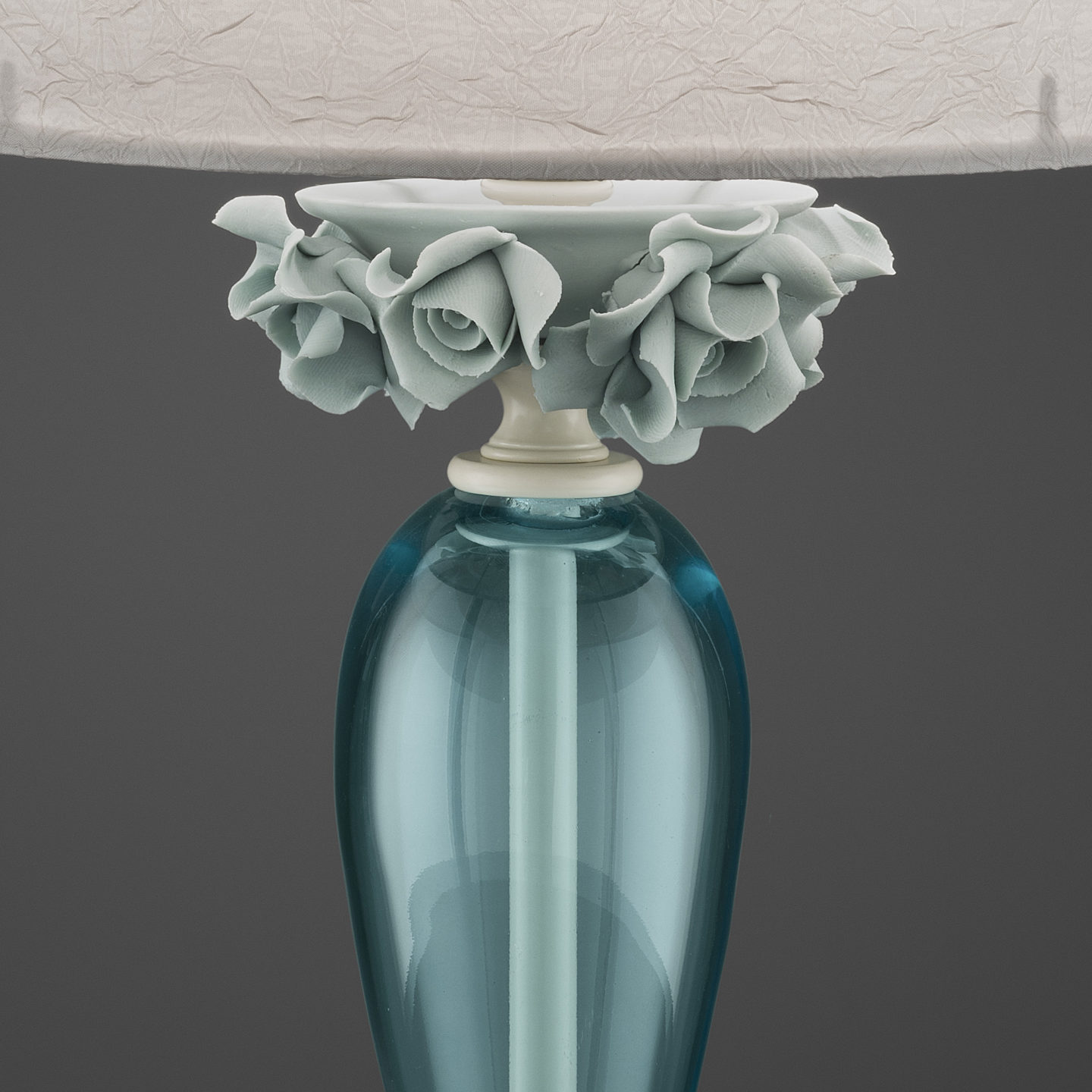 High End Porcelain Rose Table Lamp - Juliettes Interiors