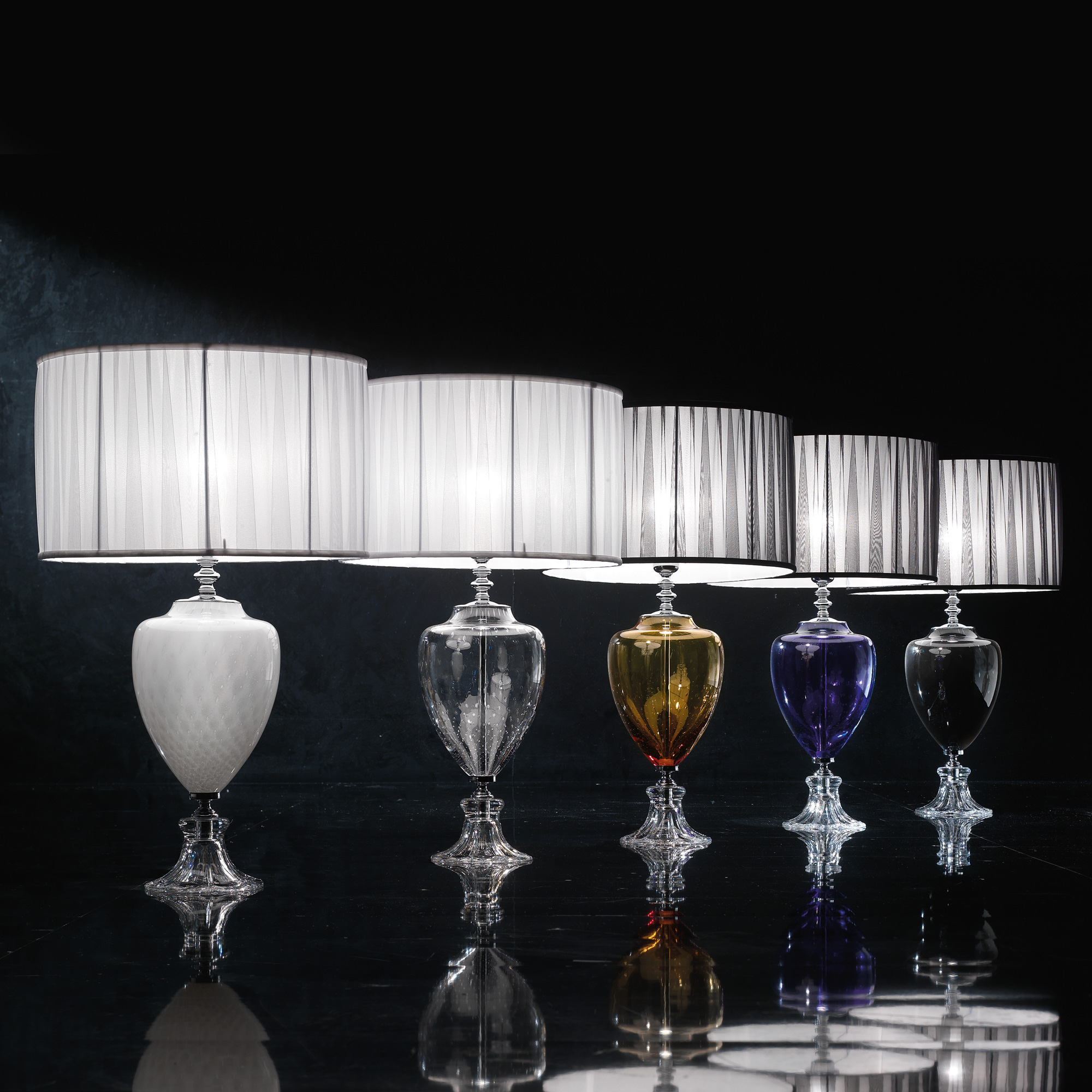 Modern Coloured Glass Table Lamps