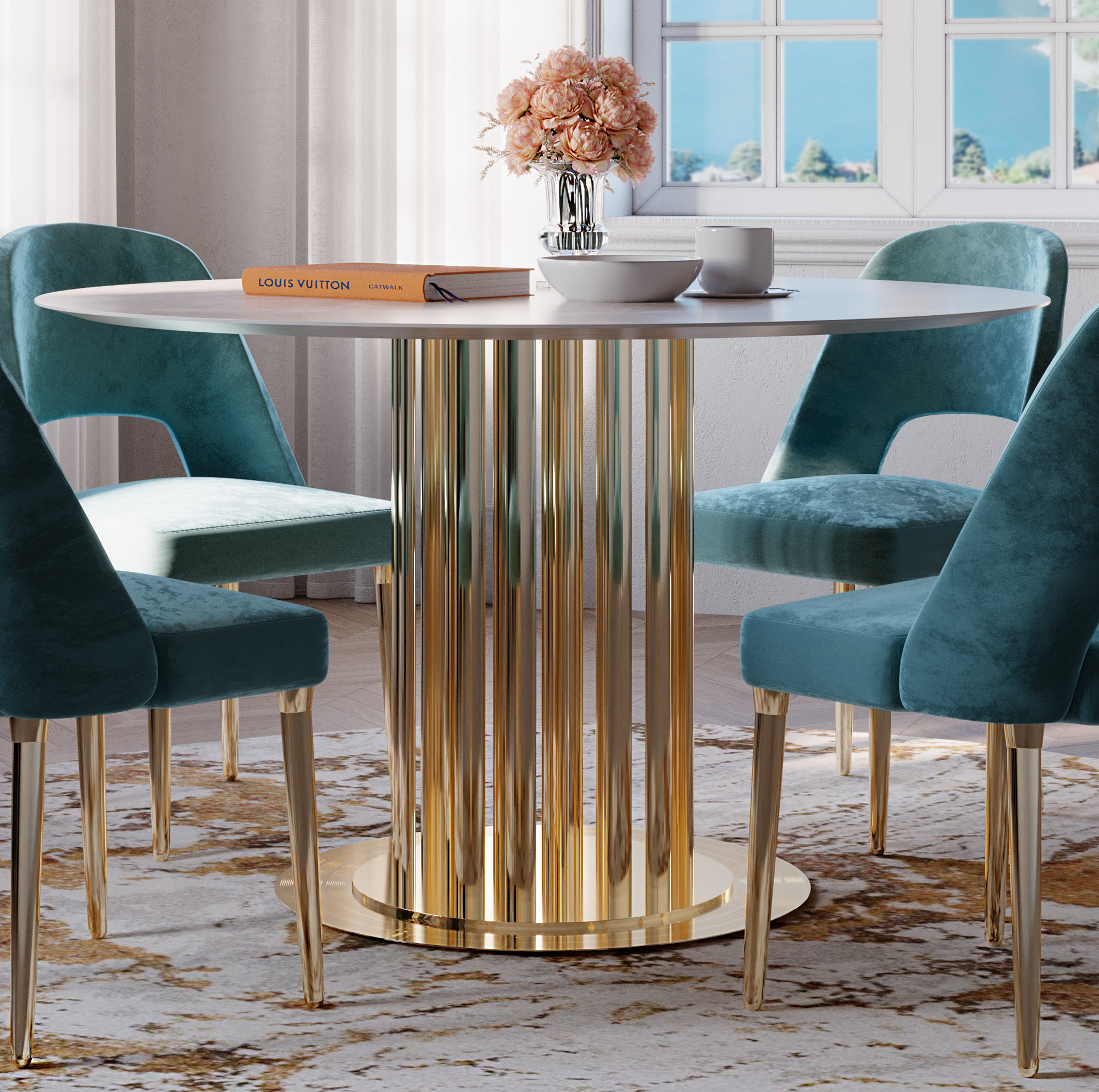 Modern Round Marble Dining Table