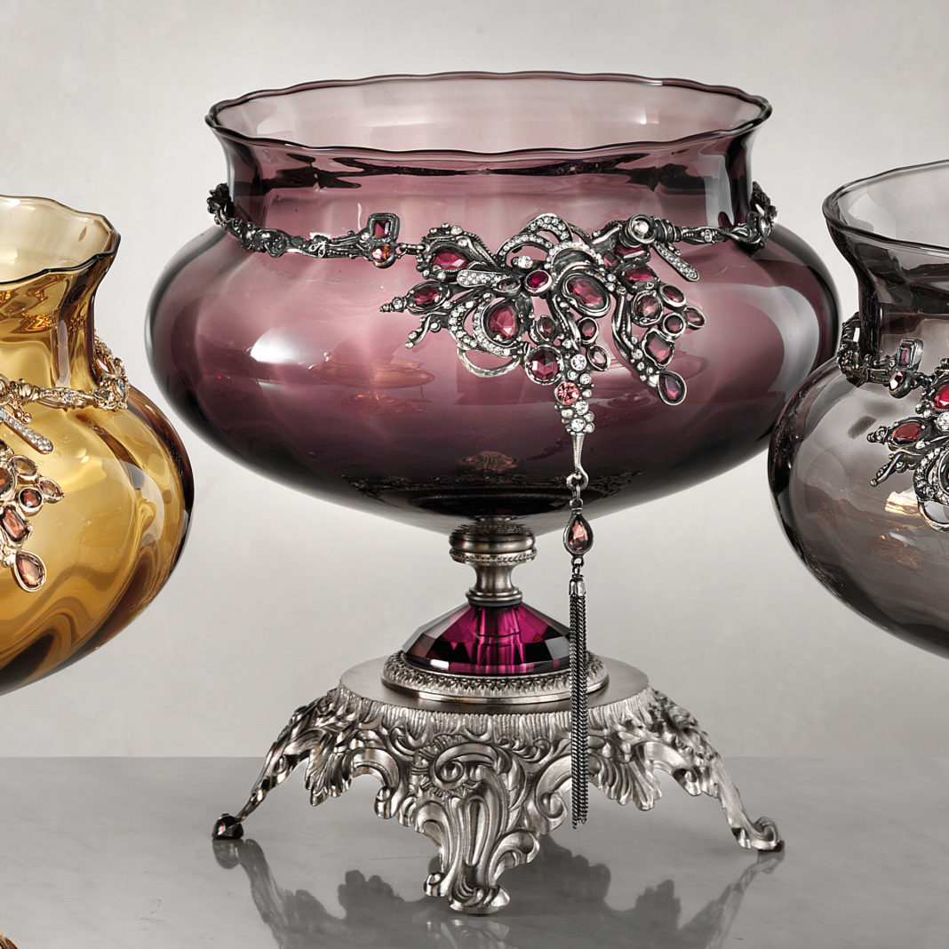 Ornate Jewelled Glass Centrepiece