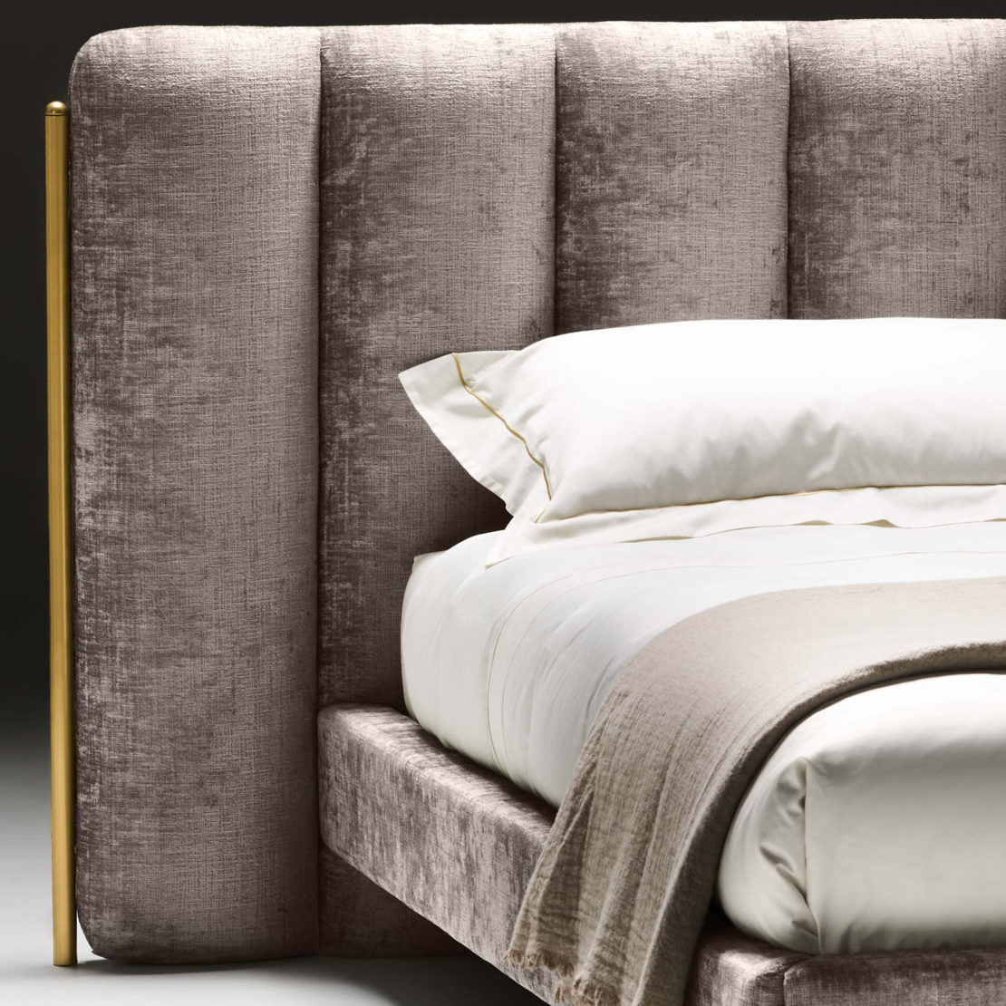 Contemporary Bed With Wide Headboard - Juliettes Interiors