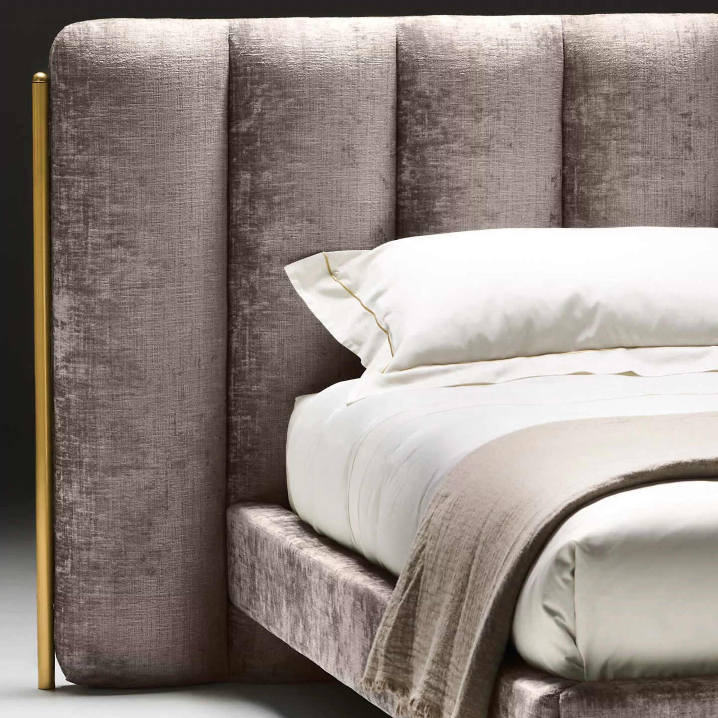 Contemporary Bed With Wide Headboard - Juliettes Interiors