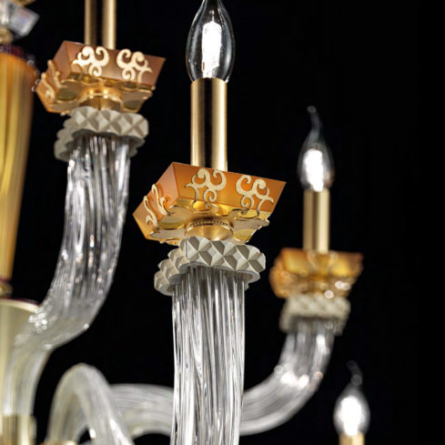 Elegant Amber Glass Chandelier - Juliettes Interiors
