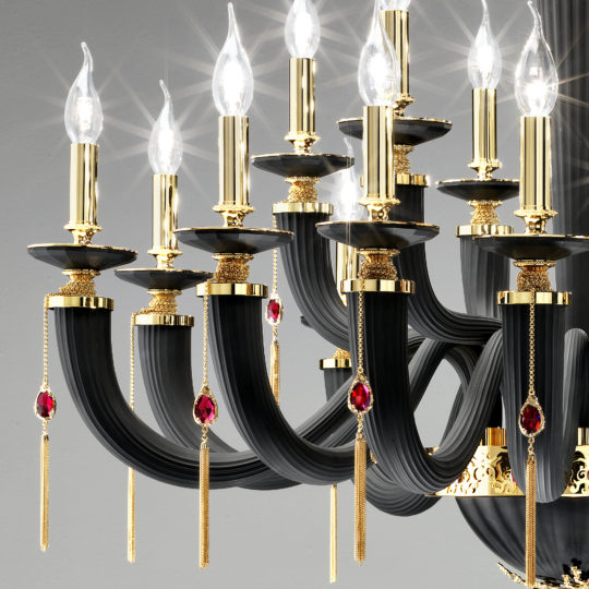 Classic Black Chandelier With Swarovski® Crystals