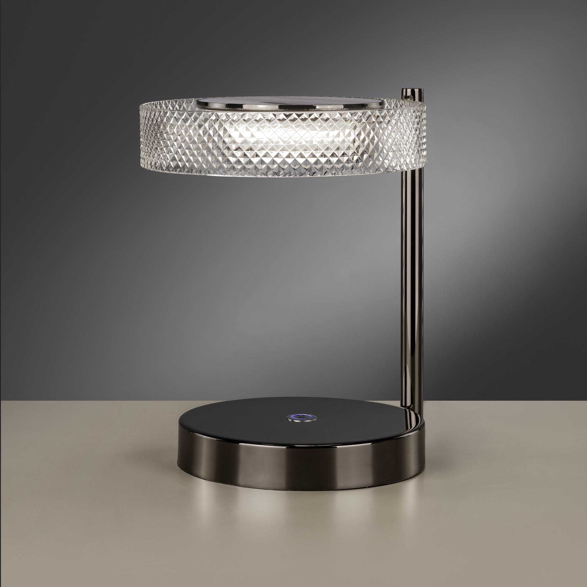 Contemporary Round Table Lamp With Marble Effect