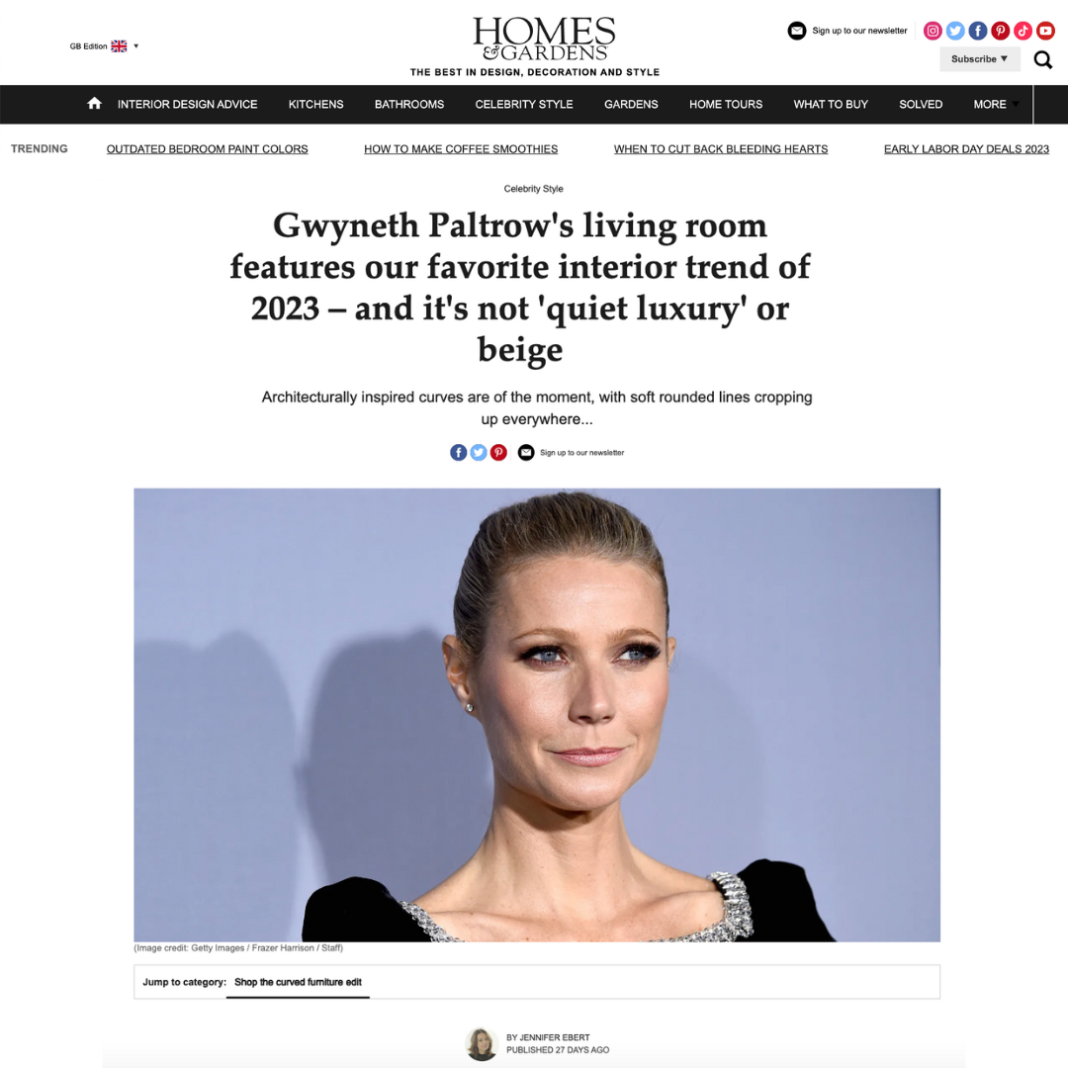Gwyneth Paltrow living room style and our top interior trend of 2023