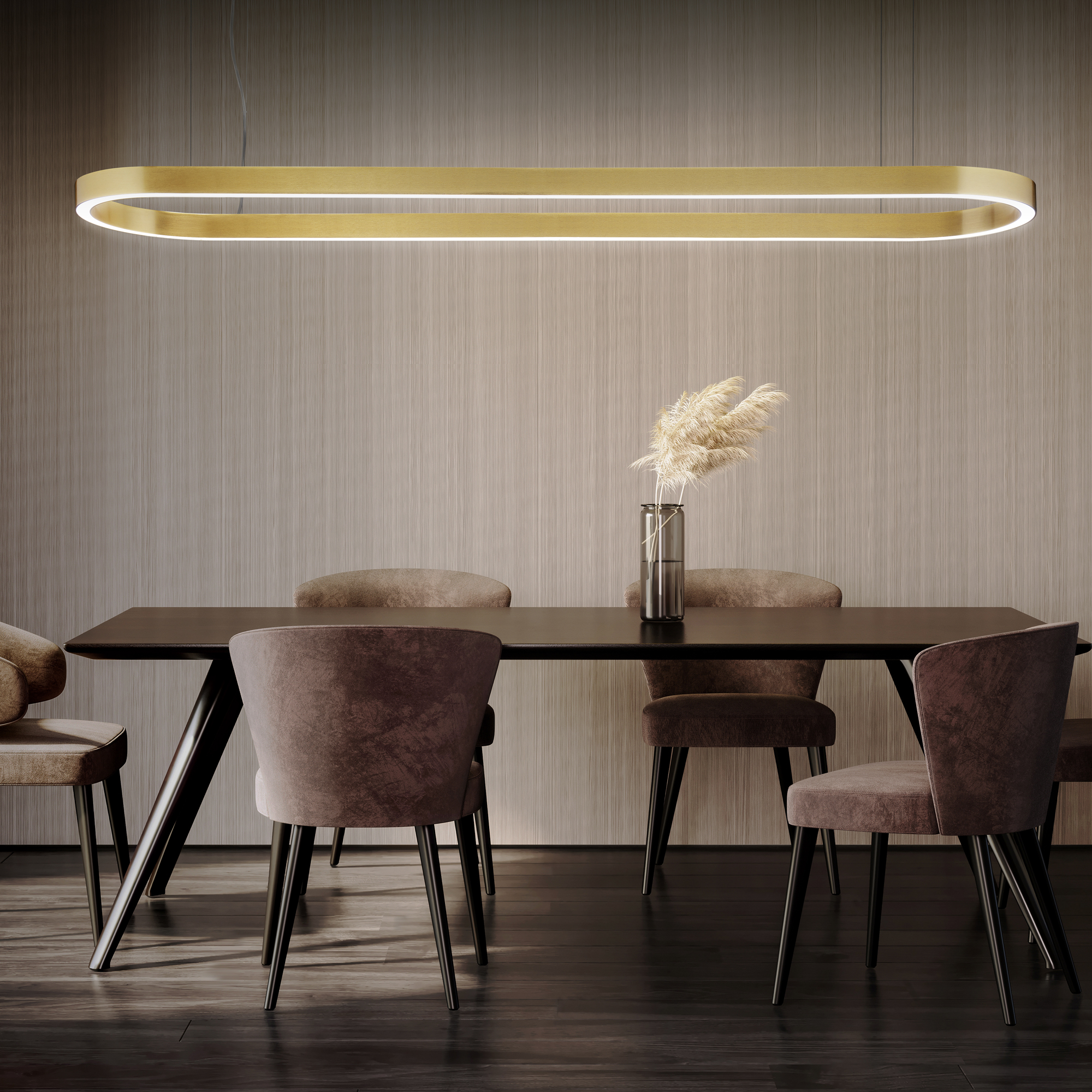 Contemporary Oval Downlight Chandelier