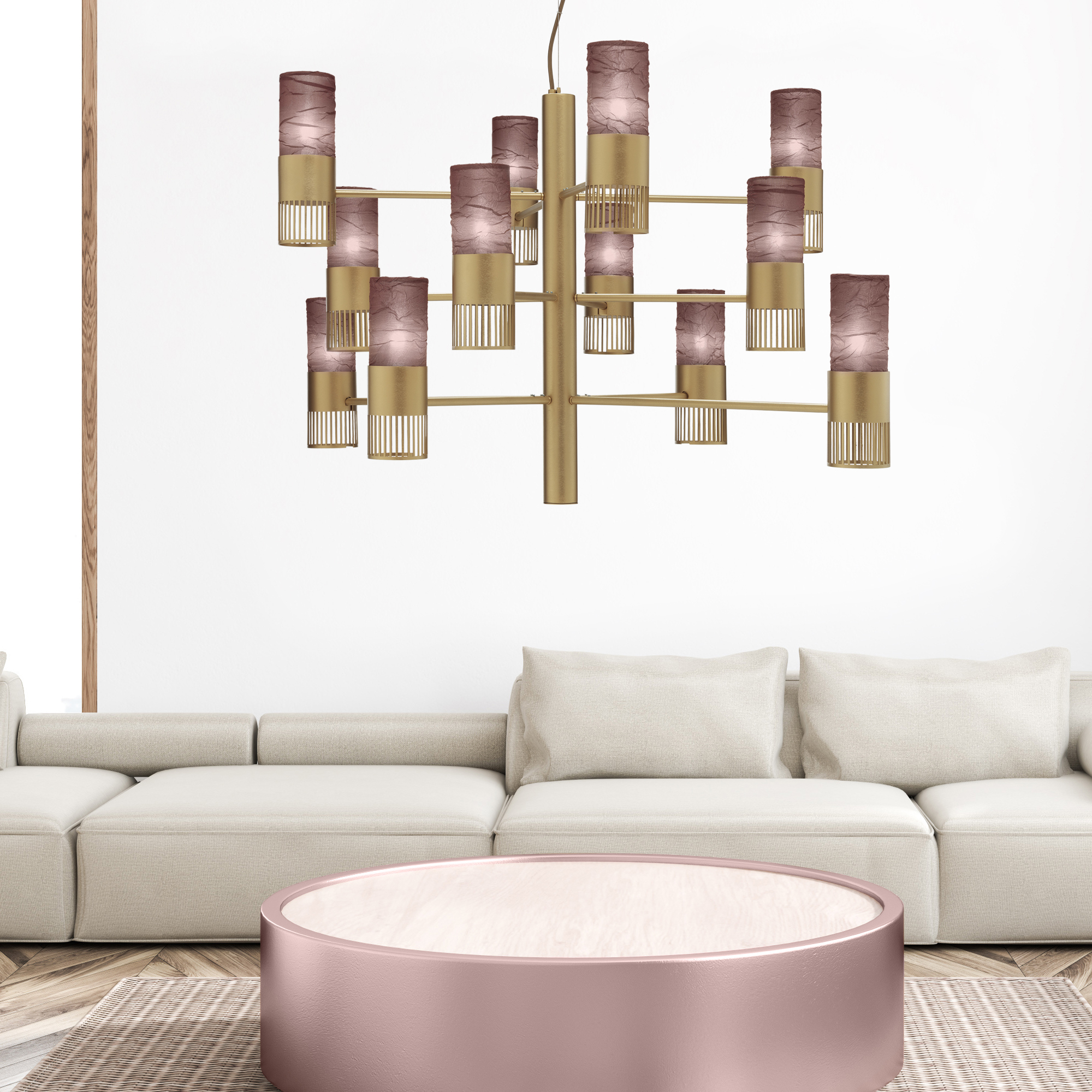 Modern Tiered Chandelier With Shades