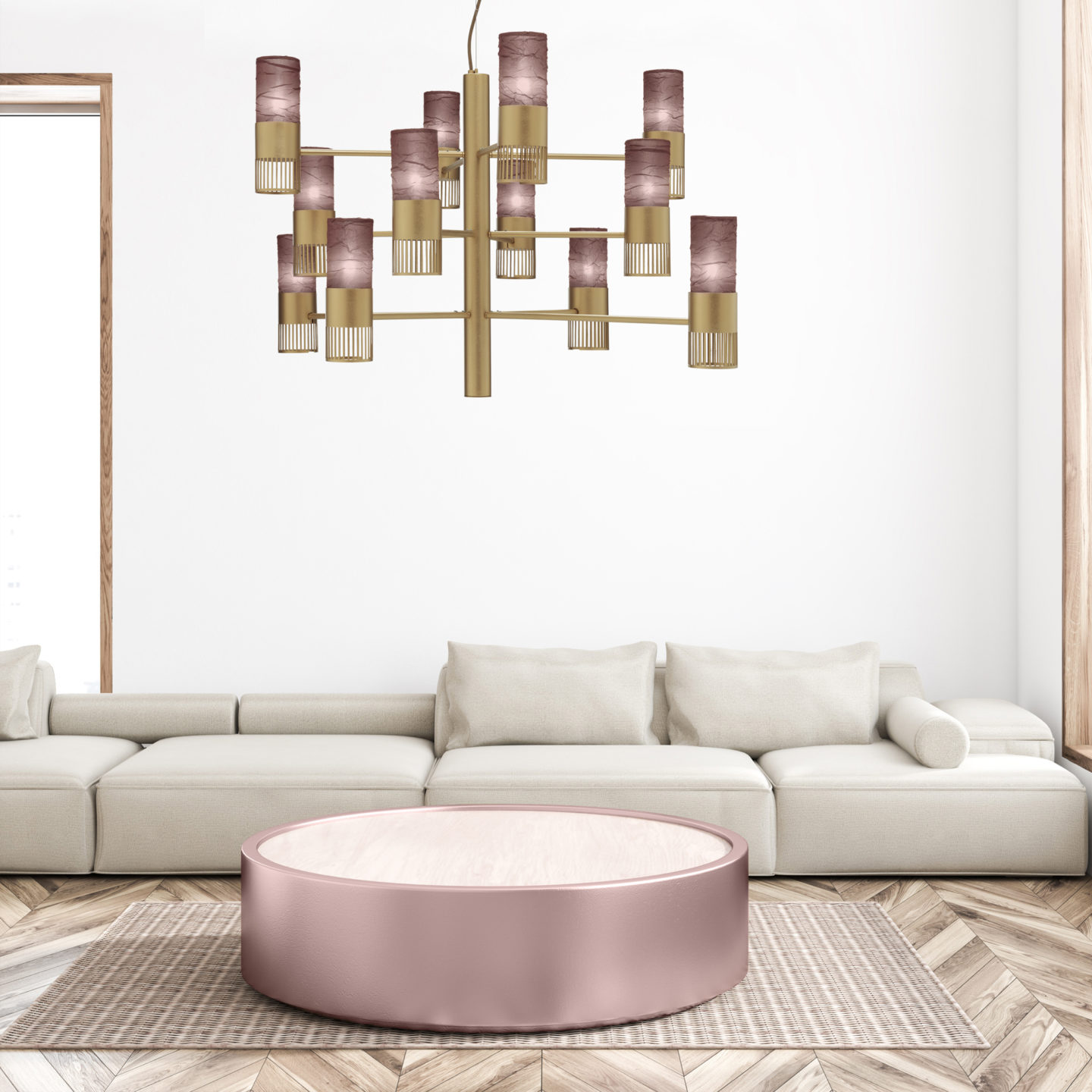 Modern Tiered Chandelier With Shades - Juliettes Interiors
