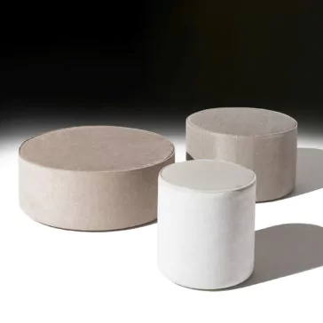 High End Round Pouffe Three
