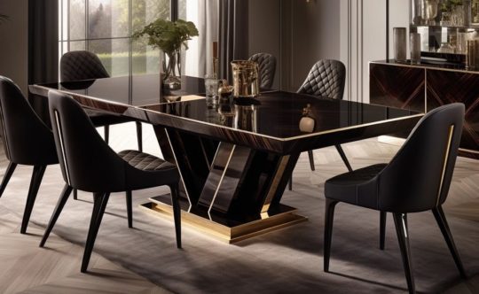Contemporary Zebra Pattern Lacquered Dining Table