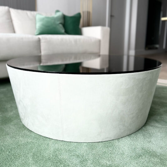 Contemporary Glass Round Coffee Table stunning round drum designer coffee table