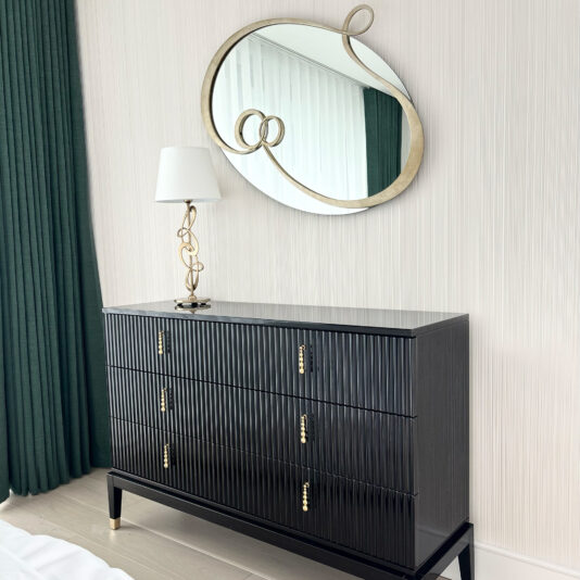 Contemporary Twisted Oval Mirror oval designer ornate gold modern mirror