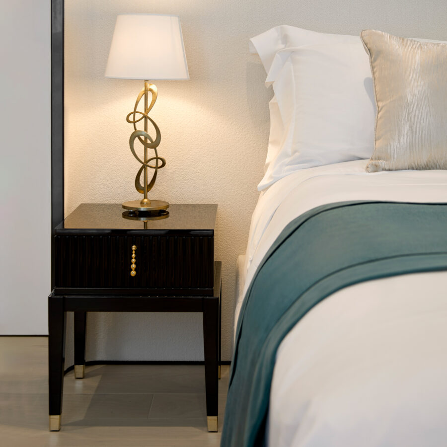 Art Deco Style Bedside Table - Juliettes Interiors - Scandinavian Apartment Interior Design With Art Deco Bedside Tables