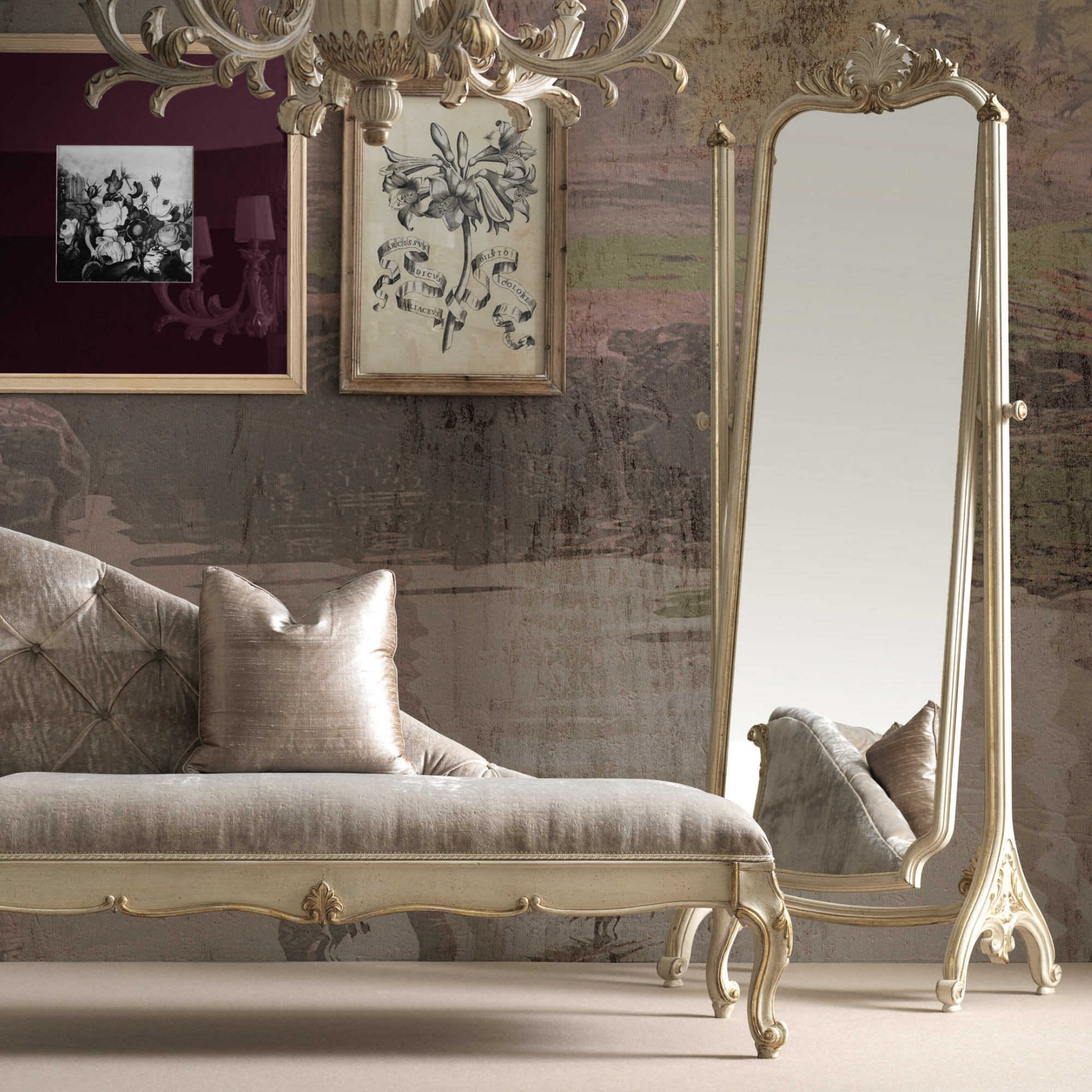 Rococo Style Freestanding Full-Length Mirror - Juliettes Interiors