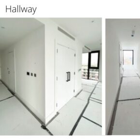 Luxury apartment in Battersea London before picture of the hallway