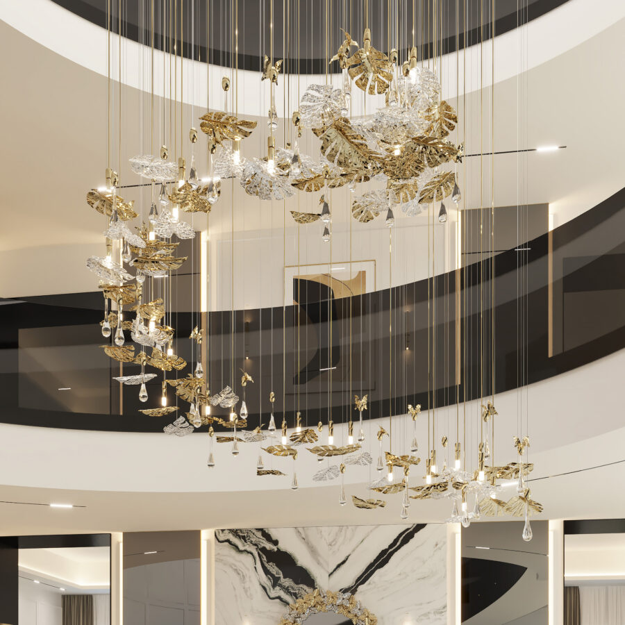 Statement Floating Chandelier Inspired By Nature - Juliettes Interiors