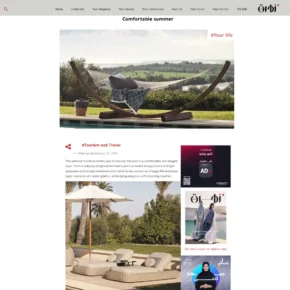 A screenshot of an article on zahratalkhaleej.ae, with the title: 'Comfortable Summer'. The article features Juliettes Interiors.