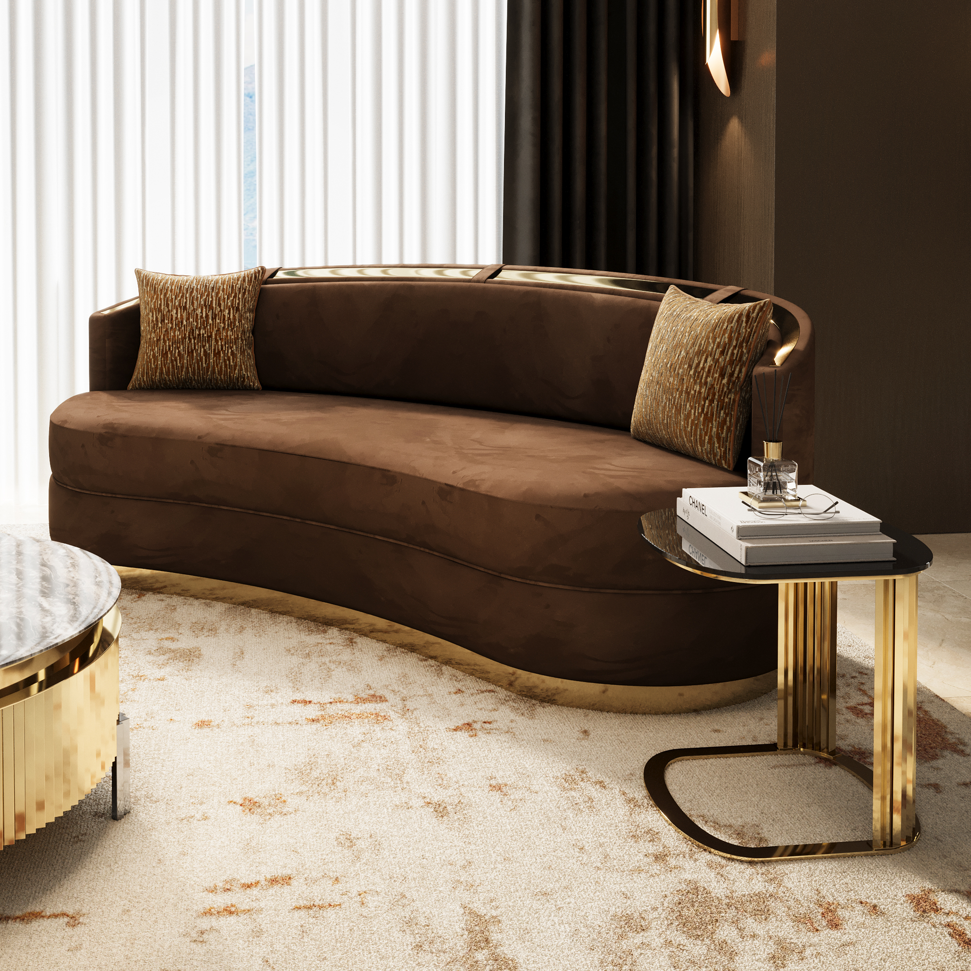 Luxury Modern Curved Sofa - Juliettes Interiors