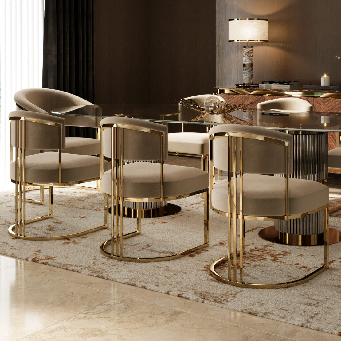 Modern Art Deco Style Dining Chair - Juliettes Interiors