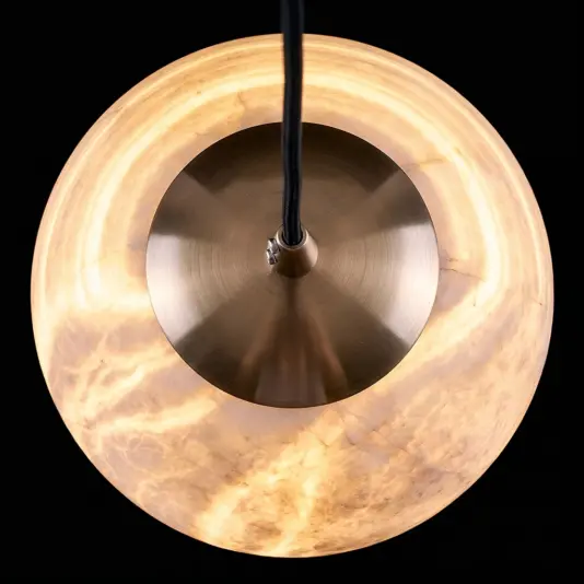 Luxury Alabaster Globe Pendant D20 cm Antique Brass