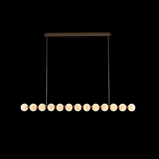 Alabaster Globe Bar L120cm Pendant Light with 13 Natural Stone Globes