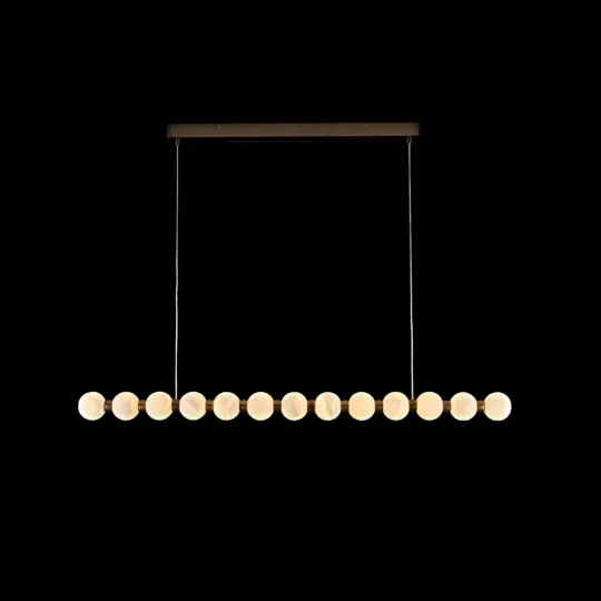 Alabaster Globe Bar L120cm Pendant Light with 13 Natural Stone Globes