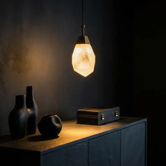 Alabaster Rock Statement Pendant bedside lighting