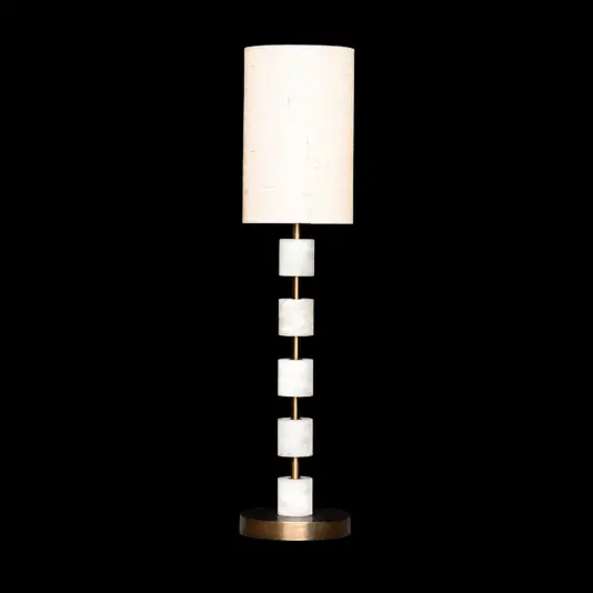 Alabaster Stacked Rod Table Lamp Opal Stacked Rod Table Lamp featuring a modular glass design.