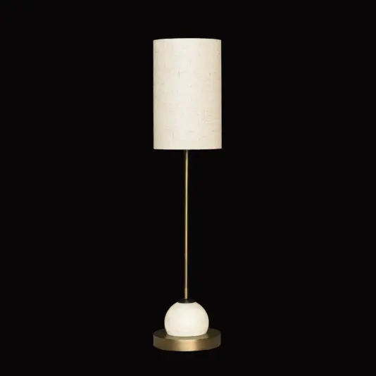 Opal Tall Globe with Rod Table Lamp featuring a sleek, minimalist glass design.