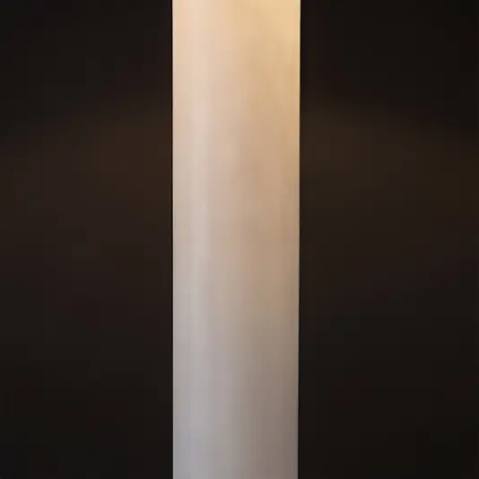 he lamp glowing warmly, casting a soft, diffused light through the frosted glass.