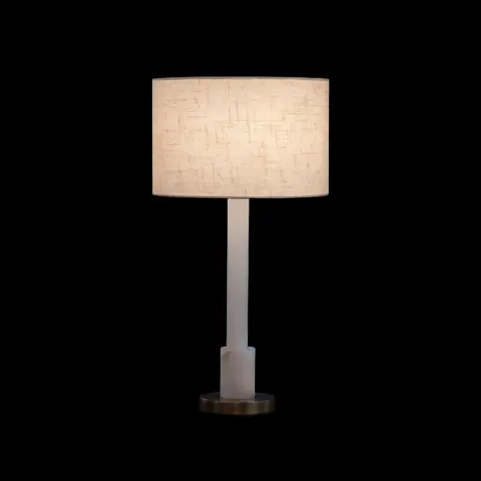 Tall Cylindrical Opal Pillar Lamp with a smooth, minimalist glass finish.