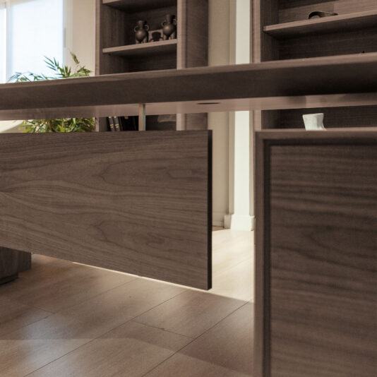 Contemporary Walnut Veneer Executive Desk