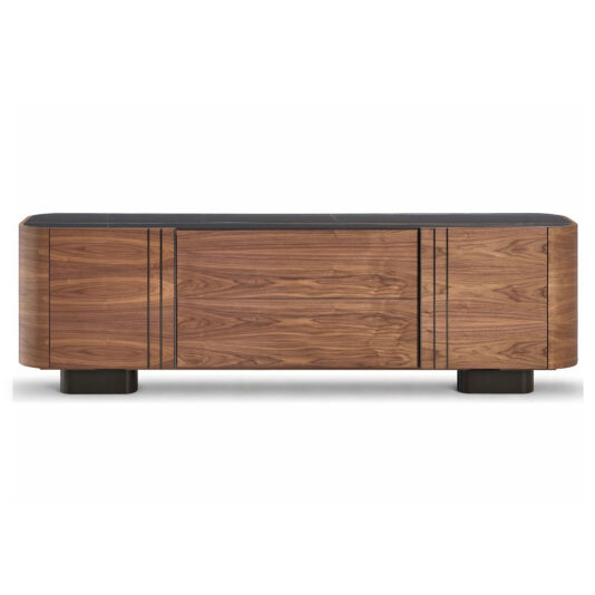 Modern 2 Door Walnut Veneer Sideboard