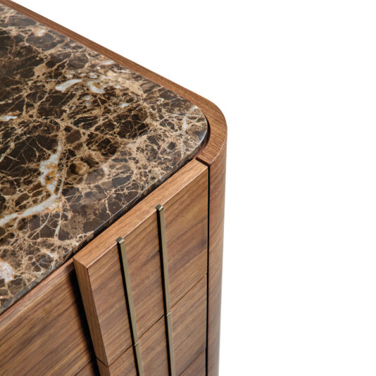 Contemporary Walnut Veneer Chest Of Drawers