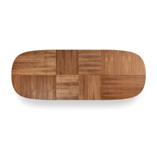 Modern Oval Veneer Extendable Dining Table