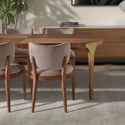 Modern Oval Veneer Extendable Dining Table