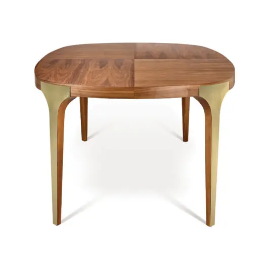 Modern Oval Veneer Extendable Dining Table