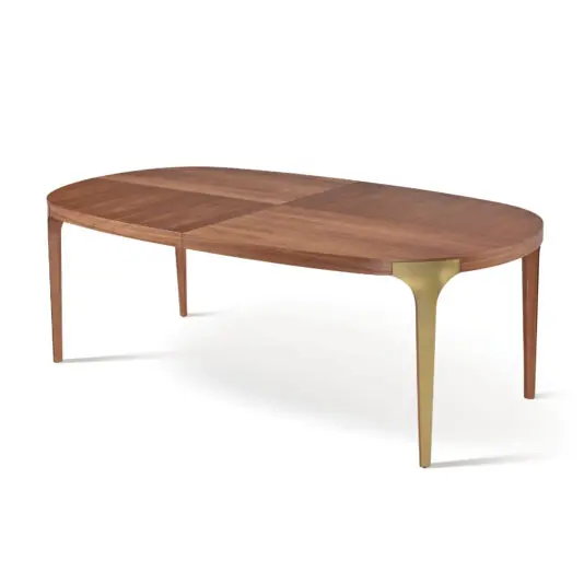 Modern Oval Veneer Extendable Dining Table