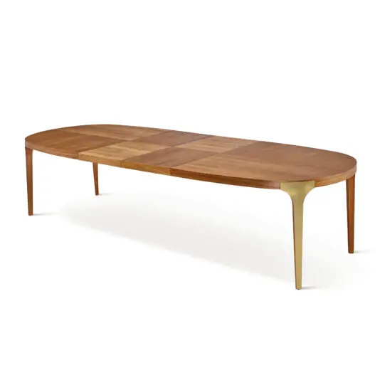 Modern Oval Veneer Extendable Dining Table