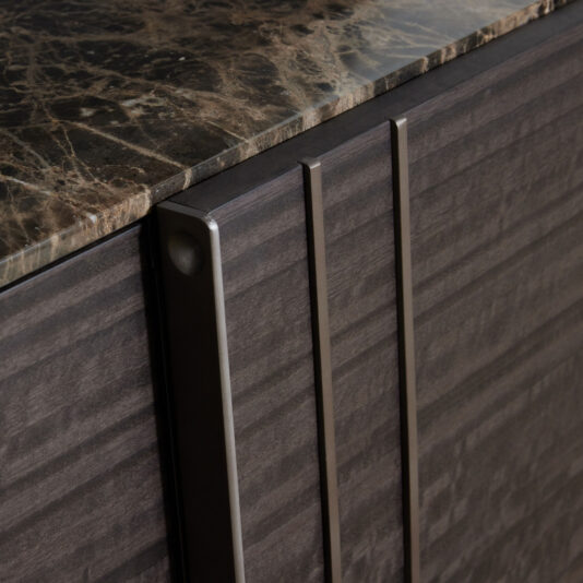 Modern Veneer Sideboard With Marble Top